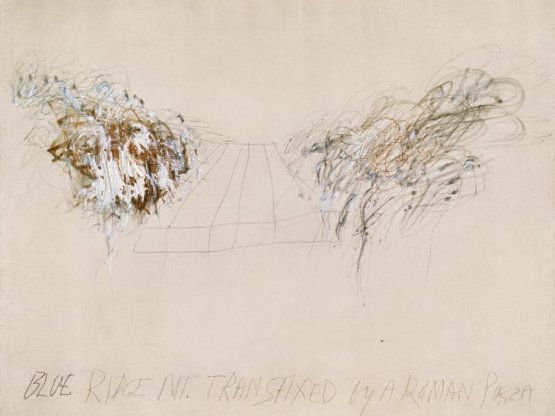 Cy Twombly, Blue Ridge Mountains Transfixed by a Roman Piazza, 1962